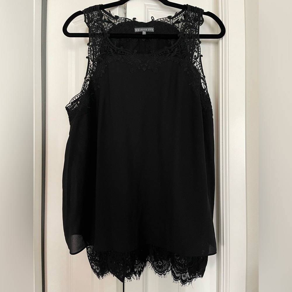 Black tank with lace accent